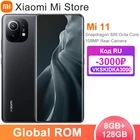 Смартфон Xiaomi Mi 11 с глобальной прошивкой, 8 ГБ ОЗУ, 128 Гб ПЗУ, Восьмиядерный процессор Snapdragon 888, экран AMOLED 6,81 дюйма 120 Гц, быстрая зарядка 55 Вт, МП