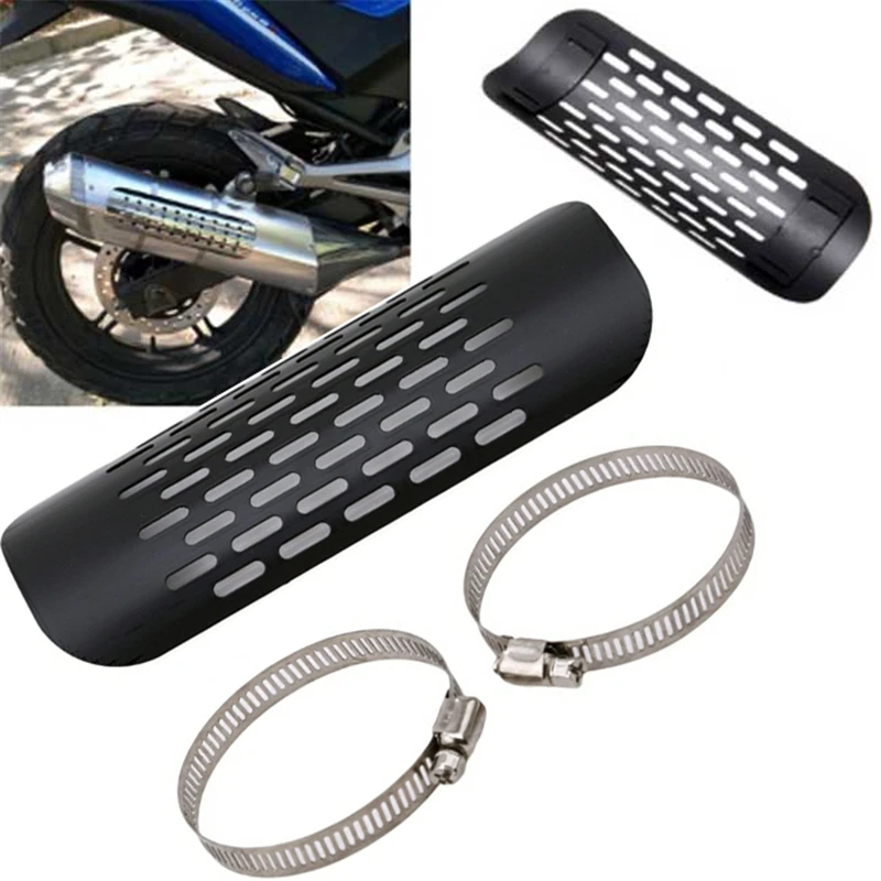 Black Motorcycle Heat Shield Cover Protector Exhaust Muffler Fit For Harley For Honda For Yamaha Custom Universal