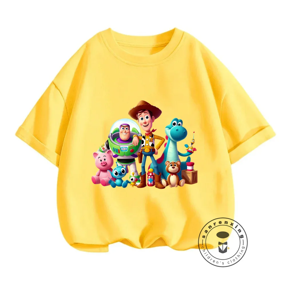 Детские футболки с героями Диснея История игрушек мягкие свободные необычным