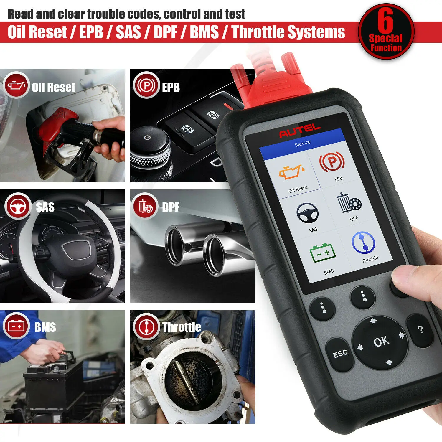Сканер Autel MD806 Pro Full OBDII считыватель любых кодов системы 7 специальных функций