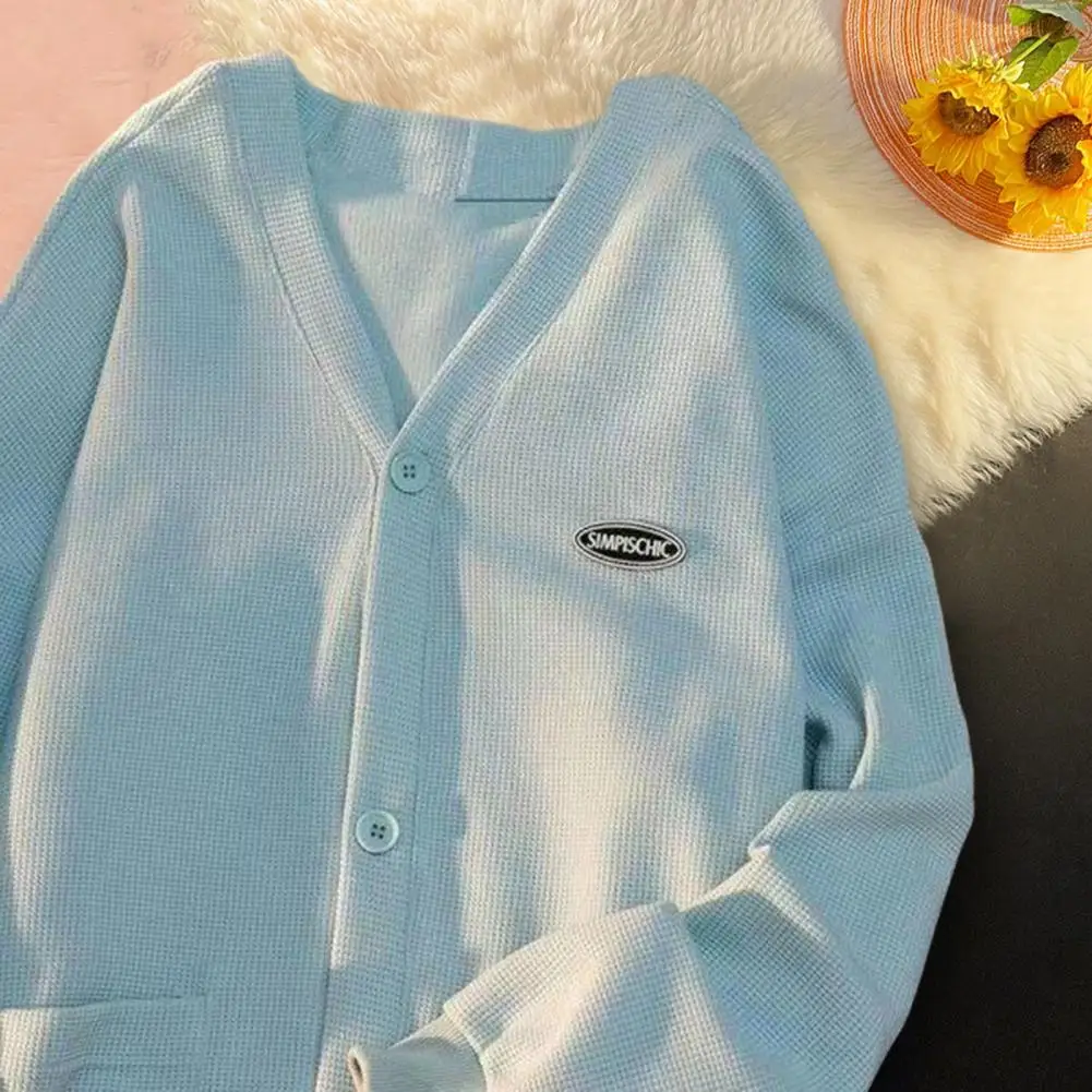 

Women Jacket Simple Style Women's Fall/spring Cardigan Coat Soft Warm Loose-fitting with V-neck Button Details Woemn Spring