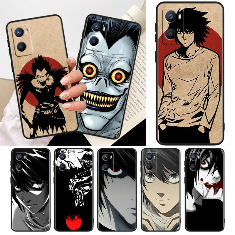 

Anime death note Phone Case For OPPO A96 AA94 A93 A77S A76 A74 A73 A72 A57S A757E AX7 A1K 2022 2020 Black Cover
