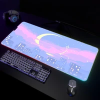 large led desk mat xl rgb computer mousepad cute moon 90x40cm backlight keyboard mat table pad gamer mousemats luminous mausepad