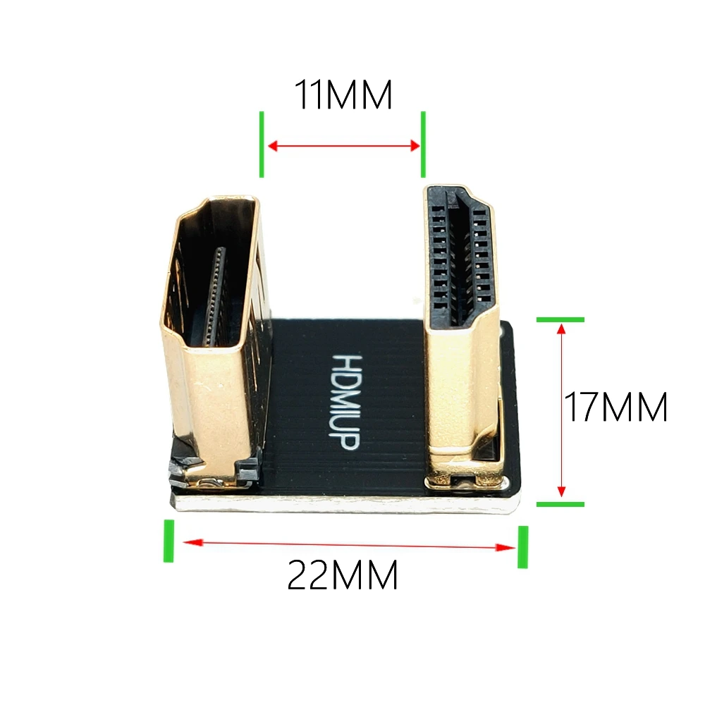 Фото Ультратонкий HDMI-адаптер высокой четкости, изогнутый удлинитель «папа-мама», U-образный ноутбук, настольный компьютер, монитор, ТВ-кон №3