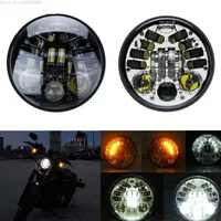 5 75 inch round motorcycle led moto headlight 50w 5 34 drl halo angel eye motorbike headlamp for sportster iron 883 xl883 fxcw