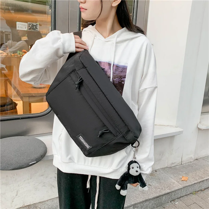 

Street Trend Waist Bag High Capacity Unisex Chest Pack Shoulder Bag Fashion Nylon Fanny Pack Female Outdoor Sport Belt Bags