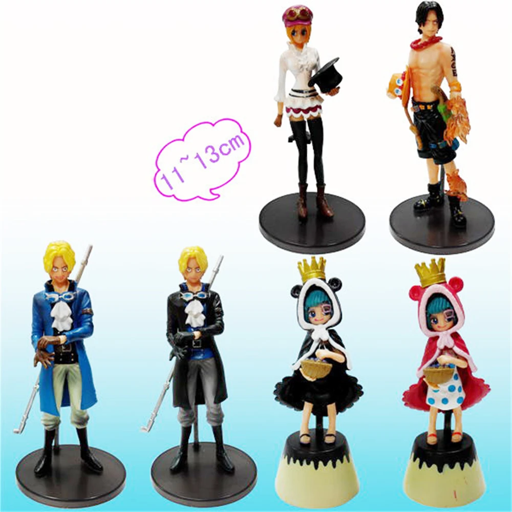 

6pcs/set Anime One Piece Revolutionary Army Sabo Koala Portgas D Ace Sugar PVC Action Figure Model Kids Toys Doll Gifts