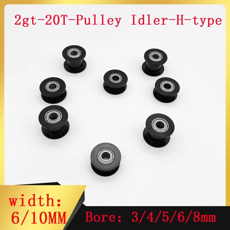 

Черная синхронная Шестерня 2gt с 20 зубцами и диаметром отверстия 3/4/5/6/8 мм, ширина 6/10 мм, аксессуары для 3D-принтера с черным подшипником
