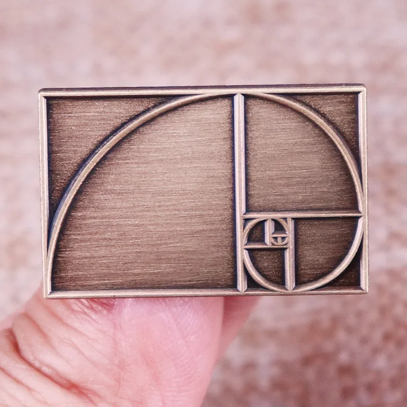 

XM-funny Golden ratio Fibonacci numeral brooch badge backpack lapel pin accessory gift