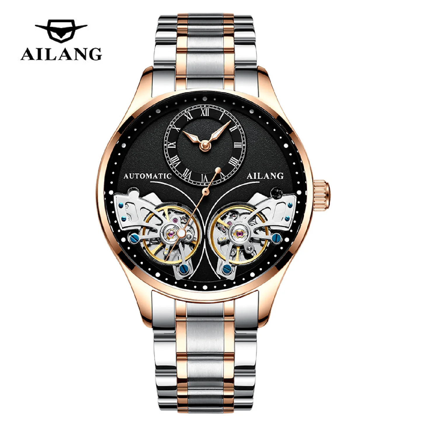 

AILANG Fashion Luxury Automatic Mechanical Men's Watch Famous Brand Double Tourbillon Watch Waterproof Mens Zegarek Mski