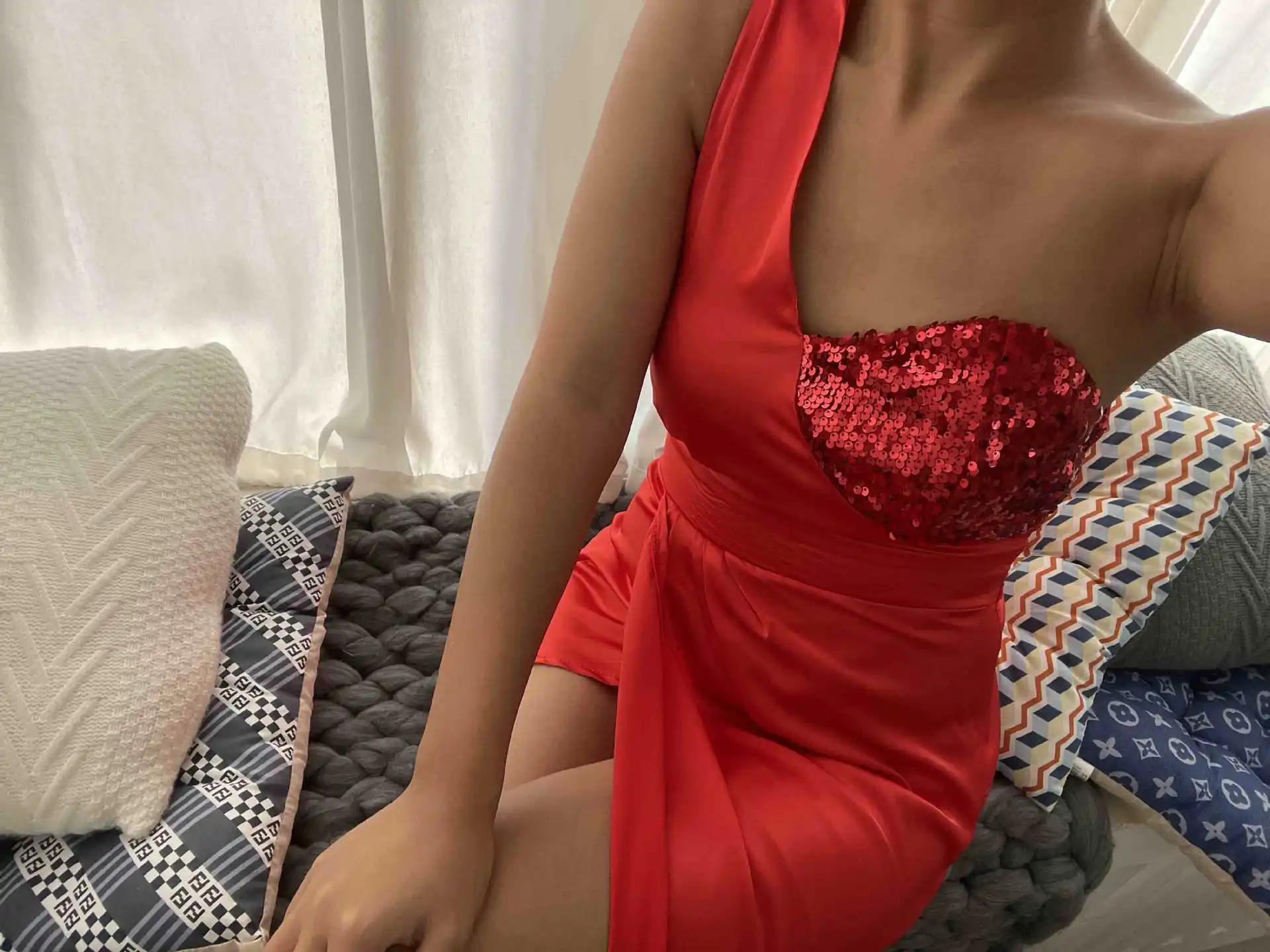 2023 new in Women Elegant Formal Dress Sexy Long Sequins Deep V-neck Prom Evening dresses One Shoulder Split quinceanera Dress