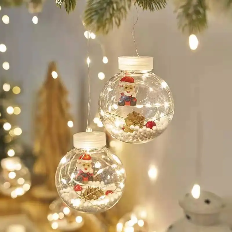 Рождественская гирлянда на елку в доме, садовое Рождественское украшение, украшения светодиодный светодиодная гирлянда, пожелания, шар, Сказочная светильник рлянда-занавеска с вилкой Стандарта ЕС