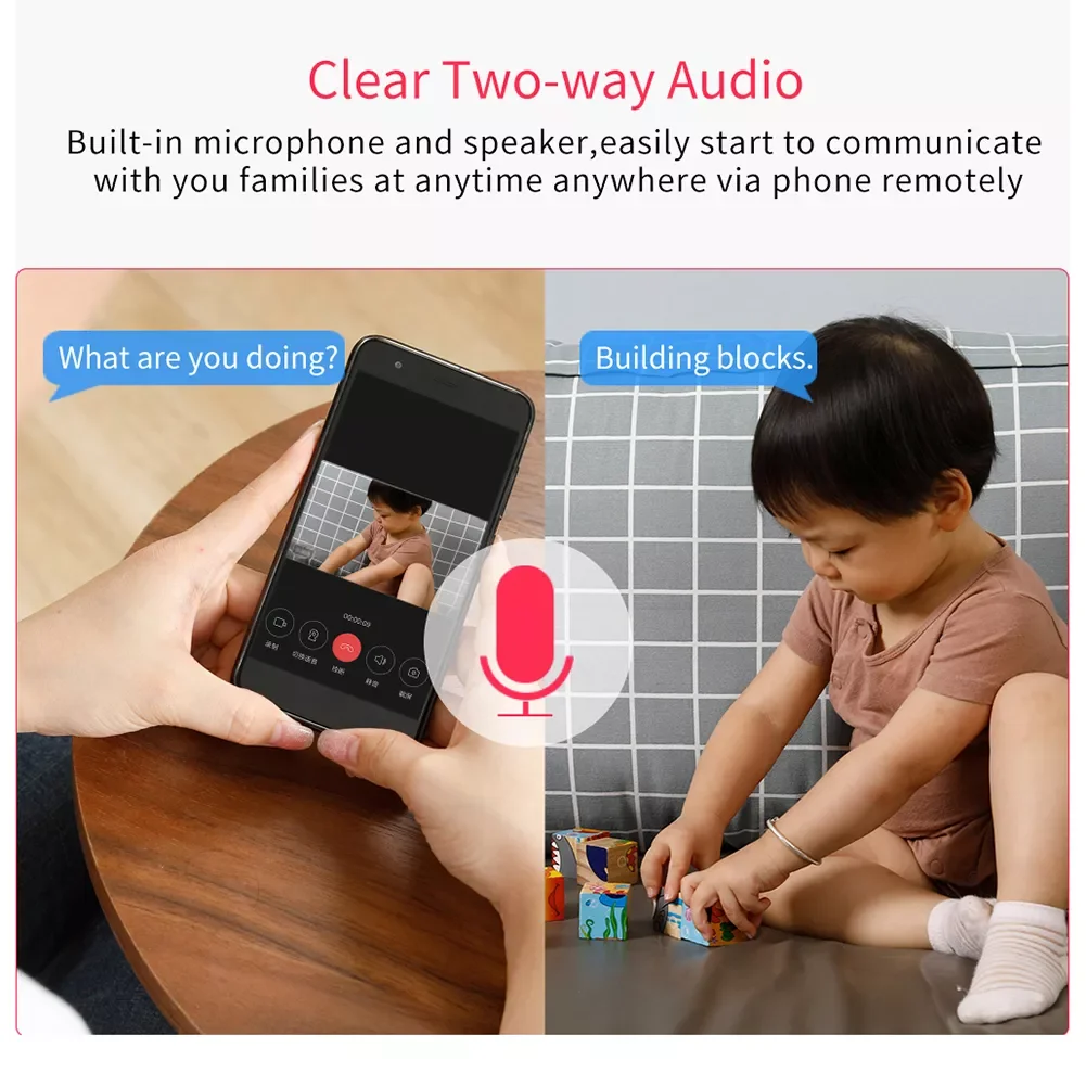 

NEW2023 Security Camera Two-way Audio 1080P 2MP Surveillance IP Camera Motion IR Night Vision Indoor Outdoor Monitoring