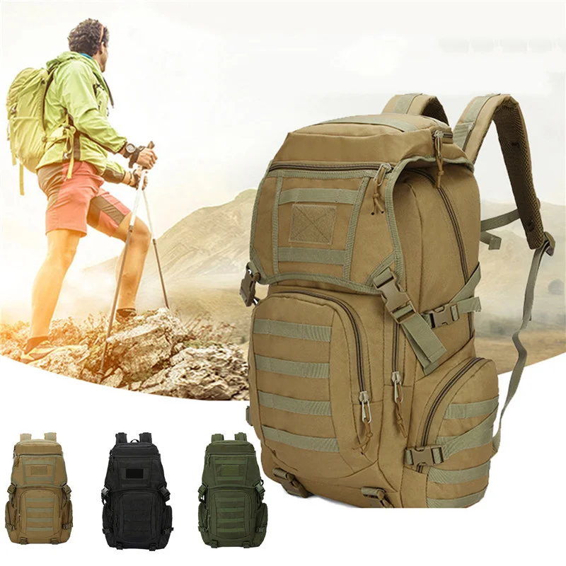 

50L Military Tactical Backpack Waterproof Trekking Fishing Hunting Camping Bags Army Molle Outdoor Climbing Daypack Mochila