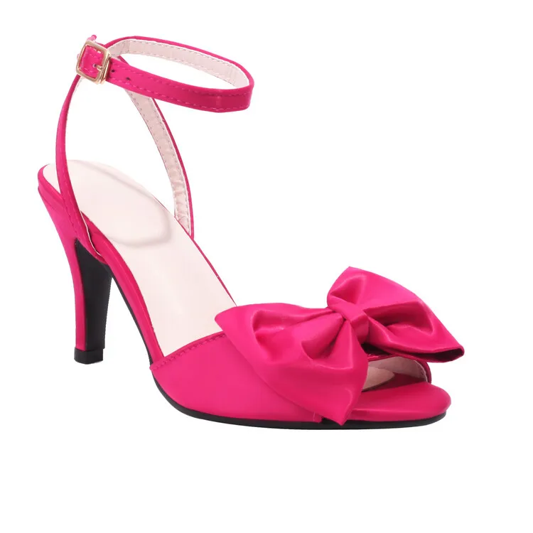 

Large size Oversize Big size Open Toe Thin heel Bowknot Fashion sandals with heels simple and elegant Comfortable