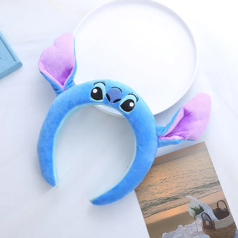 Kawaii Stitch повязка на голову аниме мультфильм синий розовый милая плюшевая милые