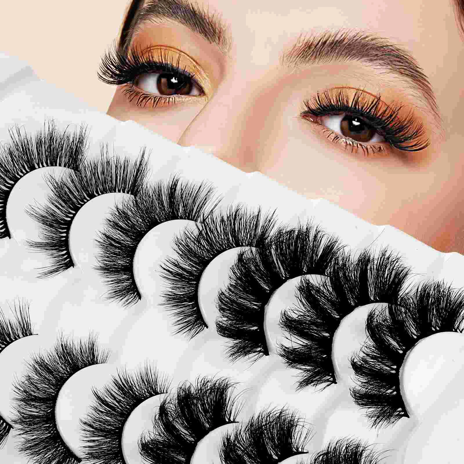 

7 Pairs of False Eyelashes False Eyelashes Magnetic Fluffy Eyelashes Extensions for Women Girls