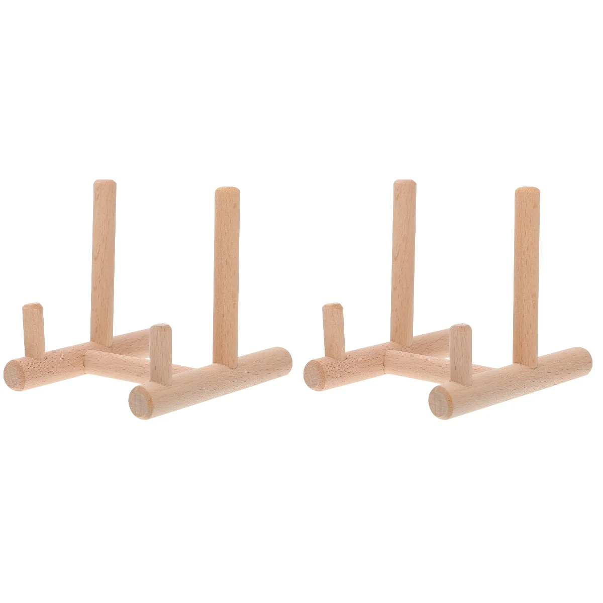 

4 Sets of Multi-functional Display Stands Tea Cake Display Brackets (Wood Color)