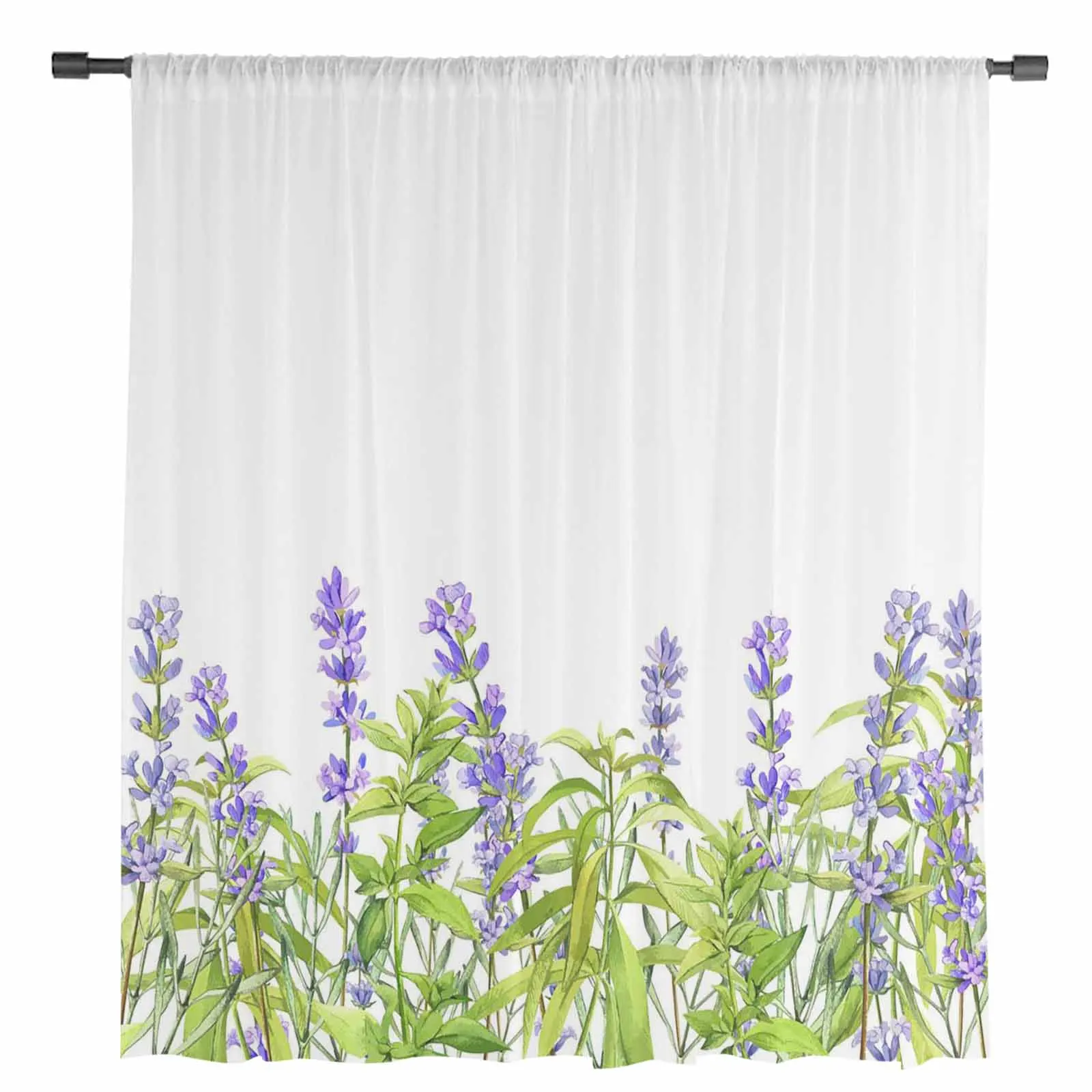 Занавески Spring Plants Lavender Tulle Sheer для гостиной спальни кухни окон Voile Drapes Home Decoration.
