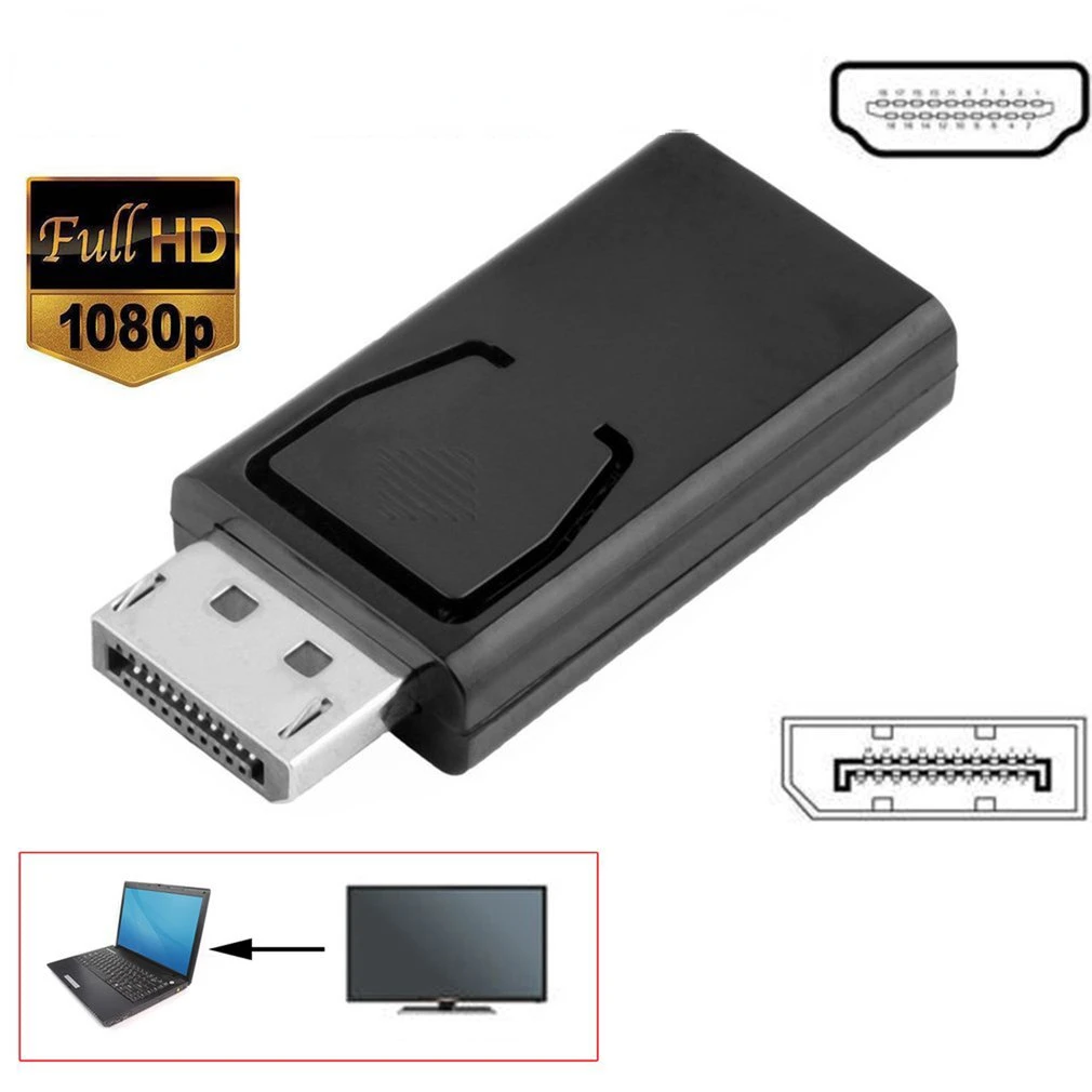 

1080p DisplayPort to HDMI-compatible Adapter Converter Display Port Male DP to Female HD Cable Adapter Video Audio For PC
