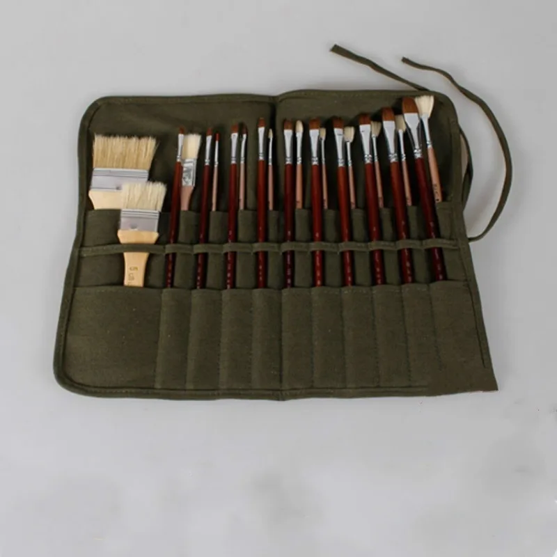 

Canvas Gouache Pen Curtain Oil Painting Pen Bag Gouache Pen Storage Bag