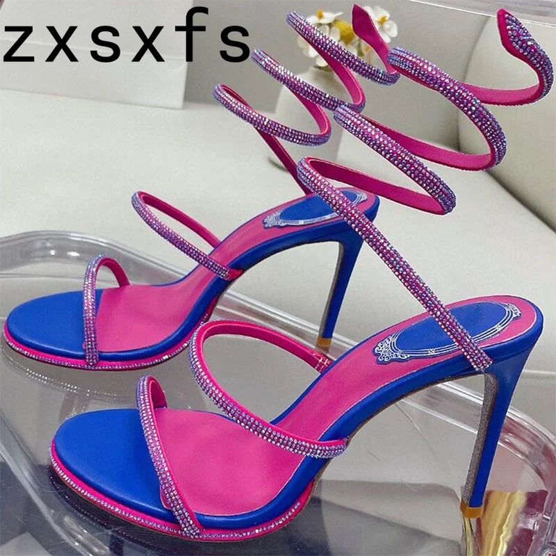 Zxsxfs модельные сандалии на каблуке со стразами туфли для вечеринок женские белые