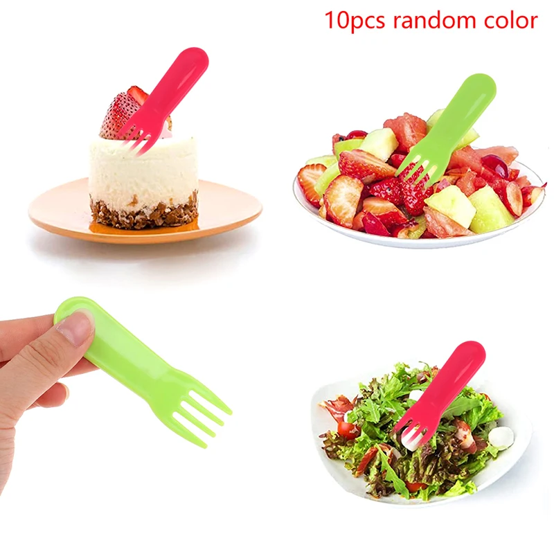 

10Pcs Plastic Fruit Fork Mini Cartoon Children Fruit Fork Snack Cake Dessert Food Pick Toothpick Bento Lunches Party Decor