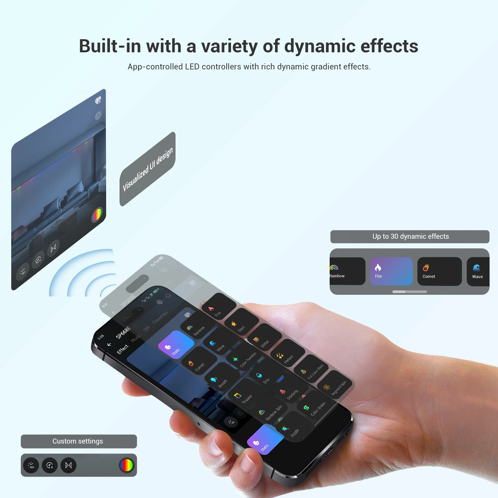 SP668E WS2811 WS2812B RGB светодиодный контроллер приложение 2 4G RF пульт дистанционного