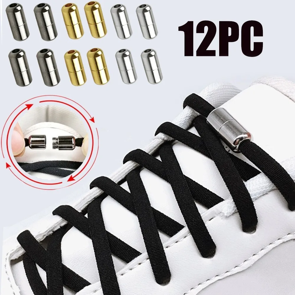 12pcs Shoelace Buckle Metal Shoelaces for Shoes Buckle Basketball Sneakers Accessories Metal Tips Lace Lock DIY Shoe Decorations