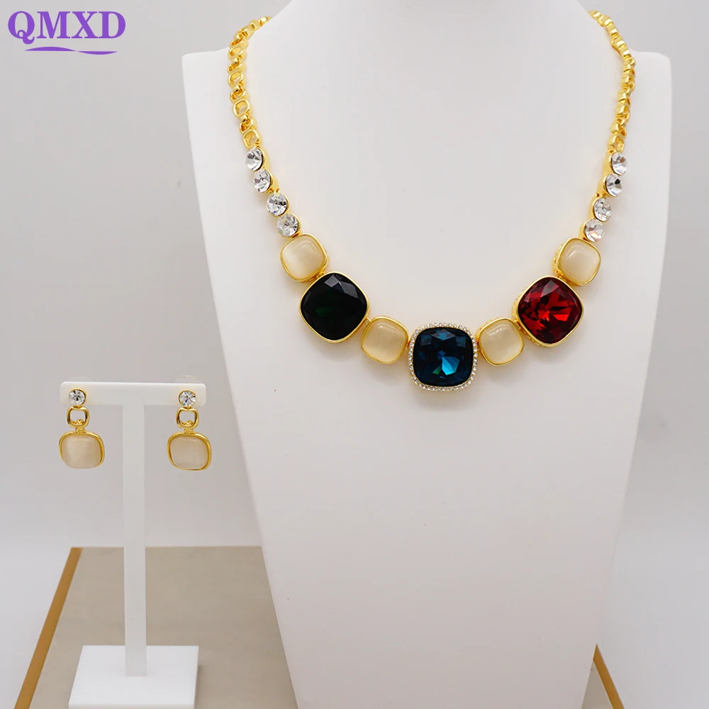 Fashion Brazilian Dubai Gold Color Jewelry Sets Italian style African Bead Necklace Sets For Wedding Party Anniversary Gifts