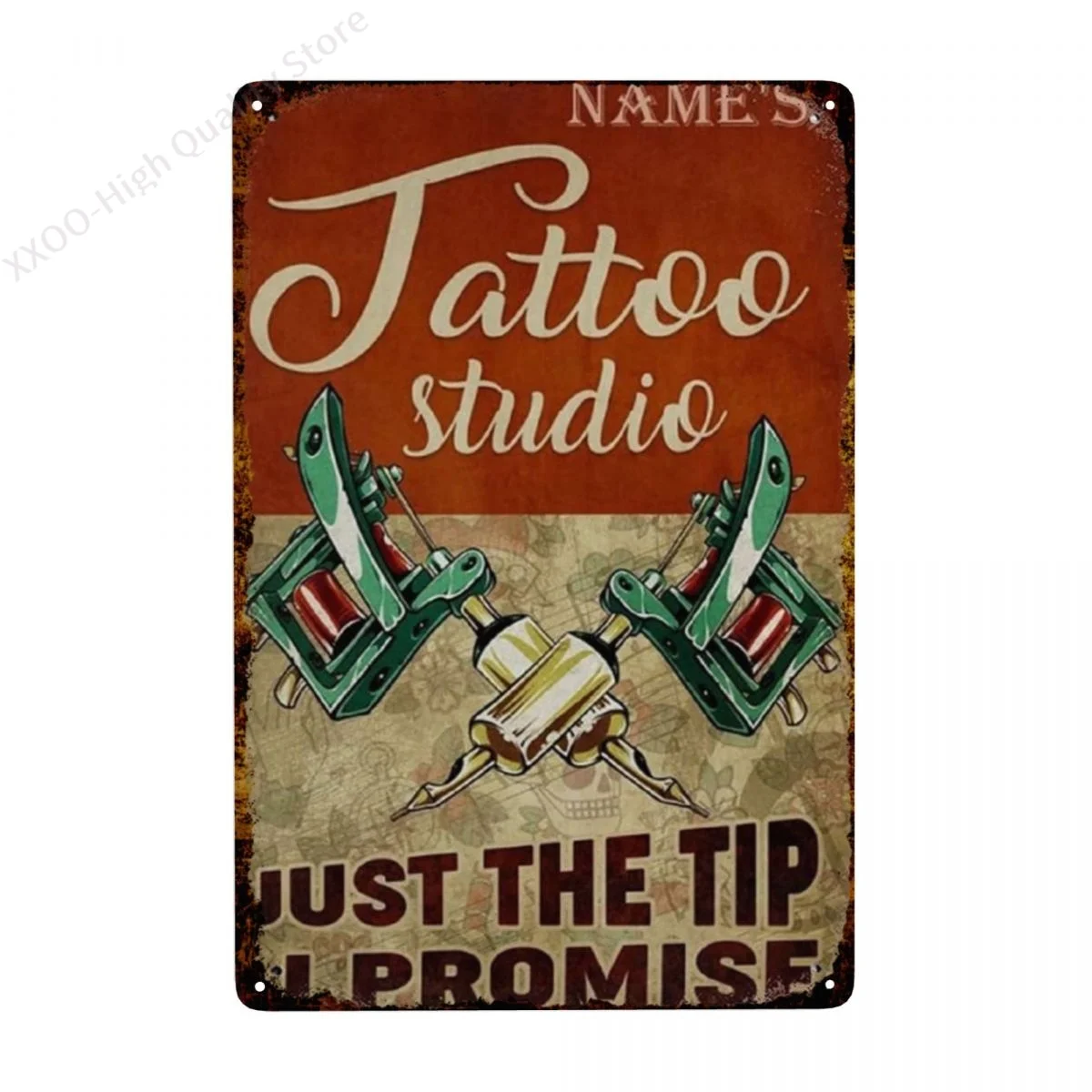 

ВИНТАЖНЫЙ ПЛАКАТ, тату-студия, название компании, жестяная металлическая пластина для украшения стен в винтажном стиле, бара, паба, кафе