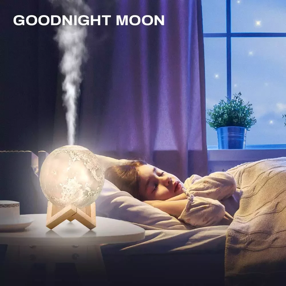 

NEW2023 880ML USB Aroma Diffuser Ultrasonic Essential Oil Air Humidifier 3D Moon Lamp Night Light Cool Mist Purifier