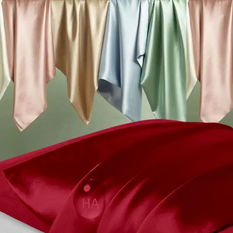 

Double Sided Artificial Pillowcase Silk Pillow Cover Silky Satin Hair Beauty Pillow Case Solid Color Comfortable Home Decor