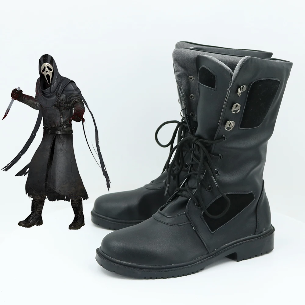 

Dead Ghost Face by Daylight Cosplay Shoes Black Boots Man Woman Halloween Cosplay Shoes