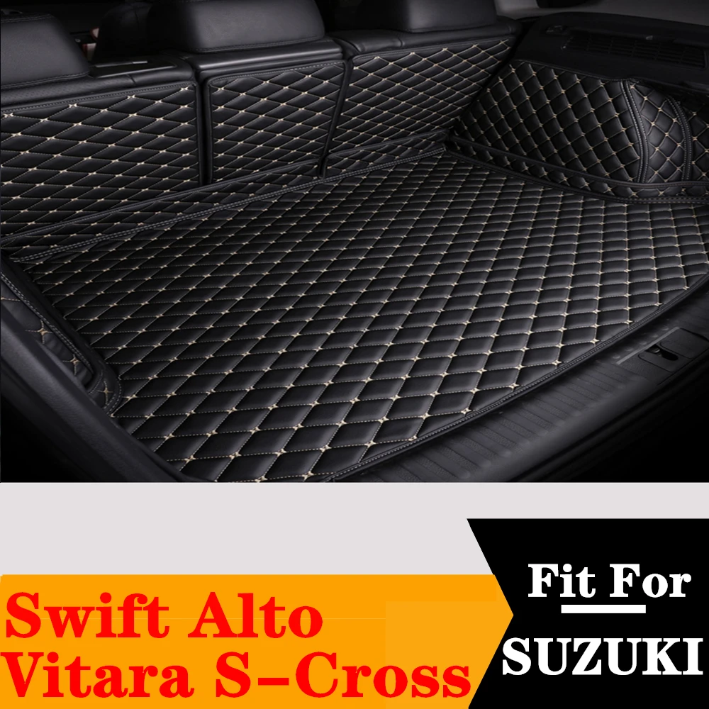 

Sinjayer Waterproof Highly Covered Car Trunk Mat Tail Boot Pad Carpet Cover Cargo Liner Fit For Suzuki Swift Vitara S-Cross Alto