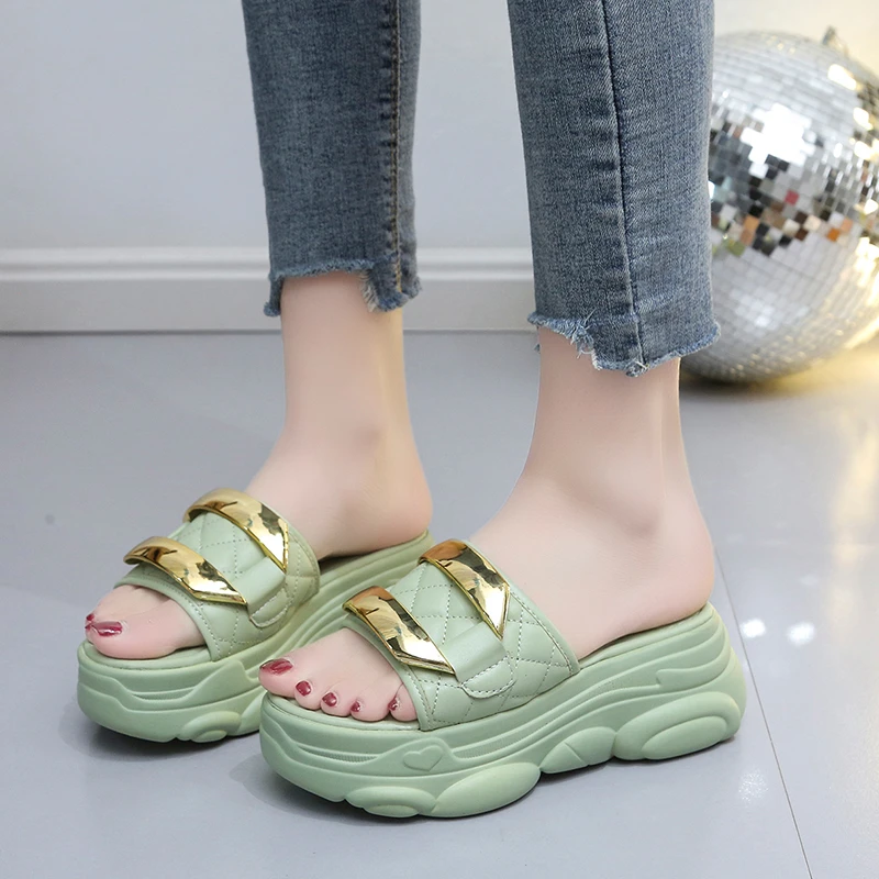 

Женские сандалии на платформе, летние шлепанцы на толстой подошве, 2022