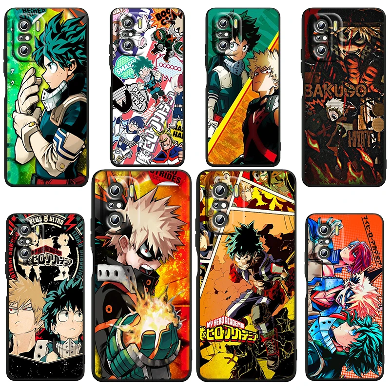 

My Hero Academia Anime For Xiaomi Redmi Note 12 Turbo 11E 11S 11 11T 10 10S 9 9T 9S Pro Plus 5G Black Phone Case