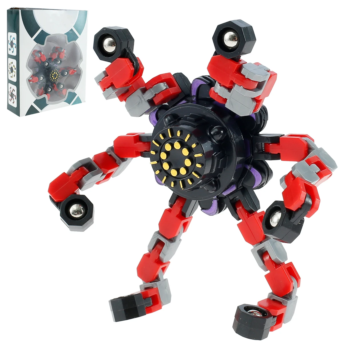 

Mechanical Fingertip Spinner DIY Deformable Stress Relief Toy Transformable Creative Gyro Toy for Kids Fingertip Spin Top