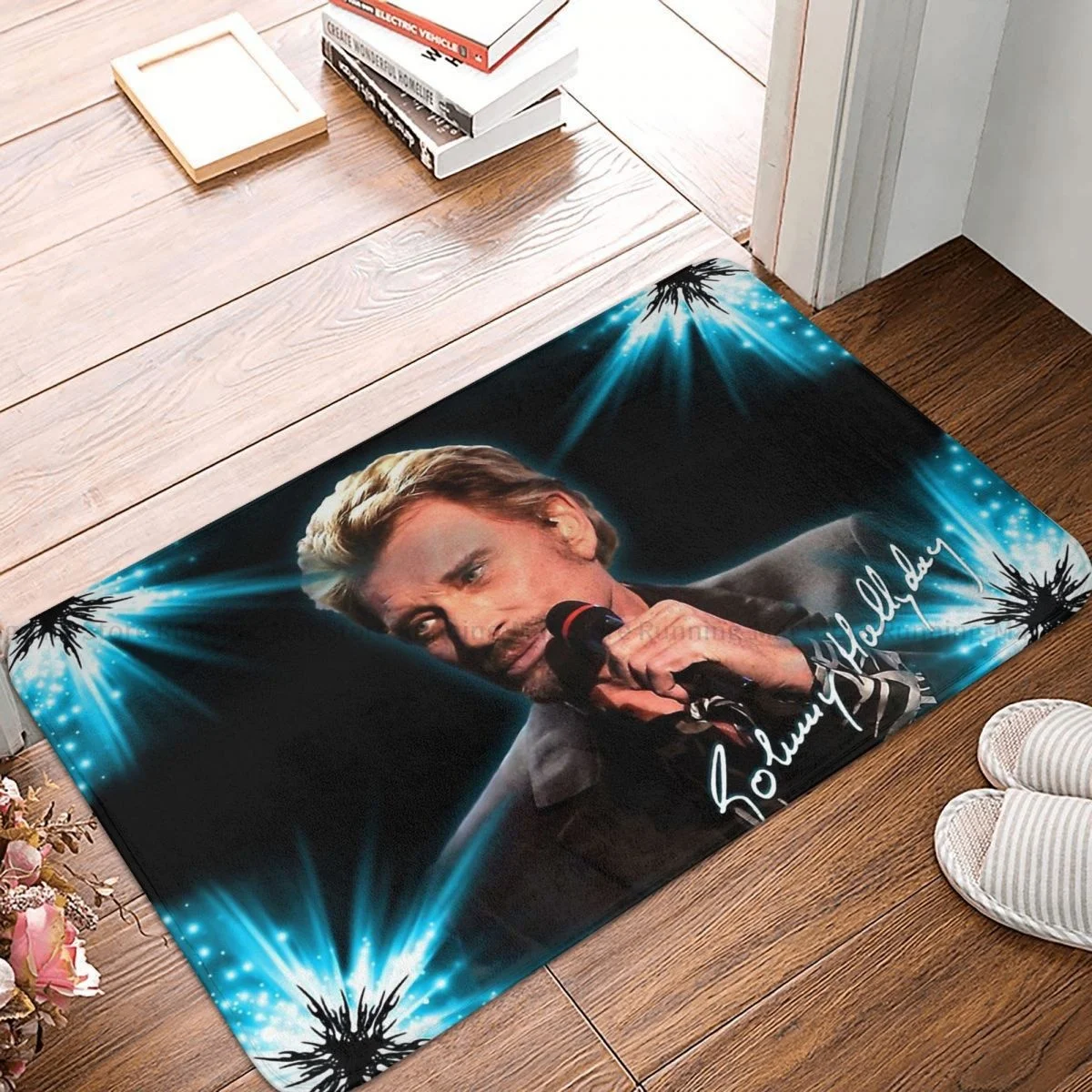 

Johnny Hallyday Rock Music French Singer Kitchen Non-Slip Carpet Tribute Living Room Mat Entrance Door Doormat Home Decor Rug