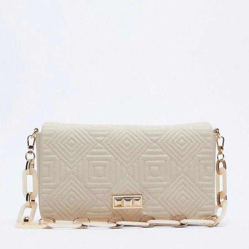 Fashion Designer Handbags Acrylic Chains Shoulder Bag Quilted Crossbody Bags for Women 2023 Brands Square Phone Flap Ladies Tote