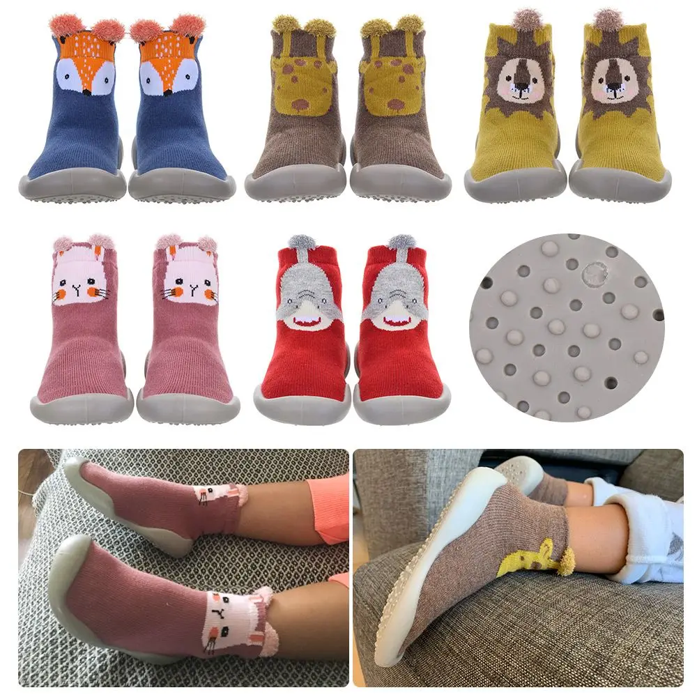 

Подарочные утолщенные милые Мультяшные плюшевые носки для сна, напольные носки, Противоскользящие тапочки, Коралловая фотография
