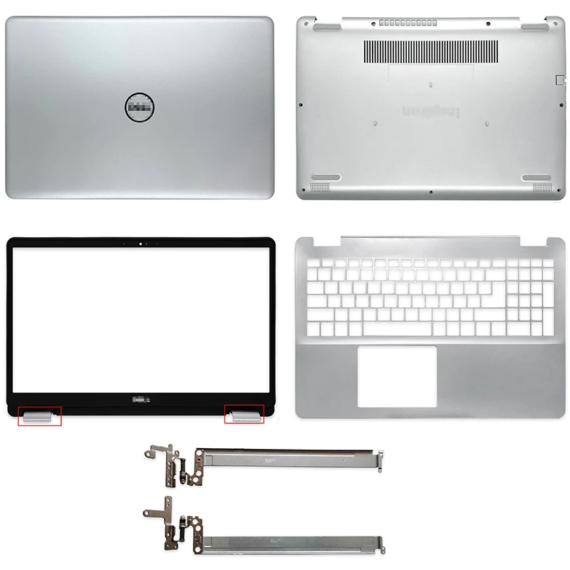 

New For Dell Inspiron 15 5584 Laptop LCD Back Cover Front Bezel Hinges Palmrest Bottom Case Rear Lid A B C D Cover Silver