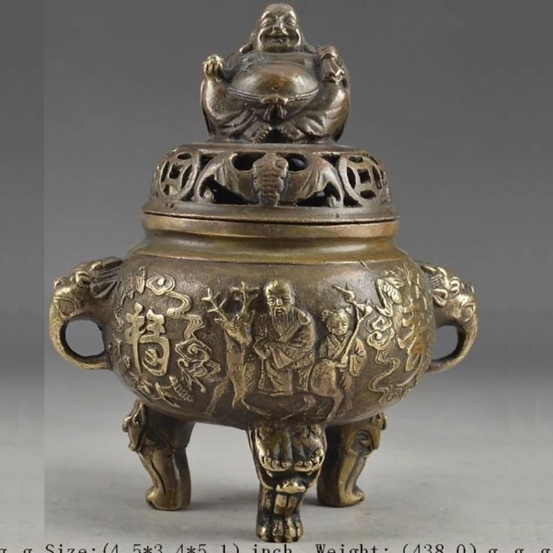 

Century Chinese Brass Vintage Hand Hammered Buddha Exorcist INCENSE BURNER