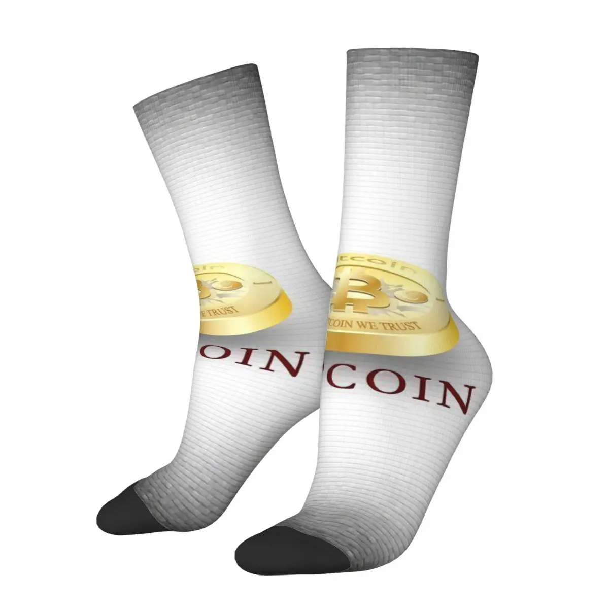 

Happy Funny Men's Socks White Retro Harajuku Bitcoin Virtual Encrypted Digital Currency Casual Crew Crazy Sock Gift Printed