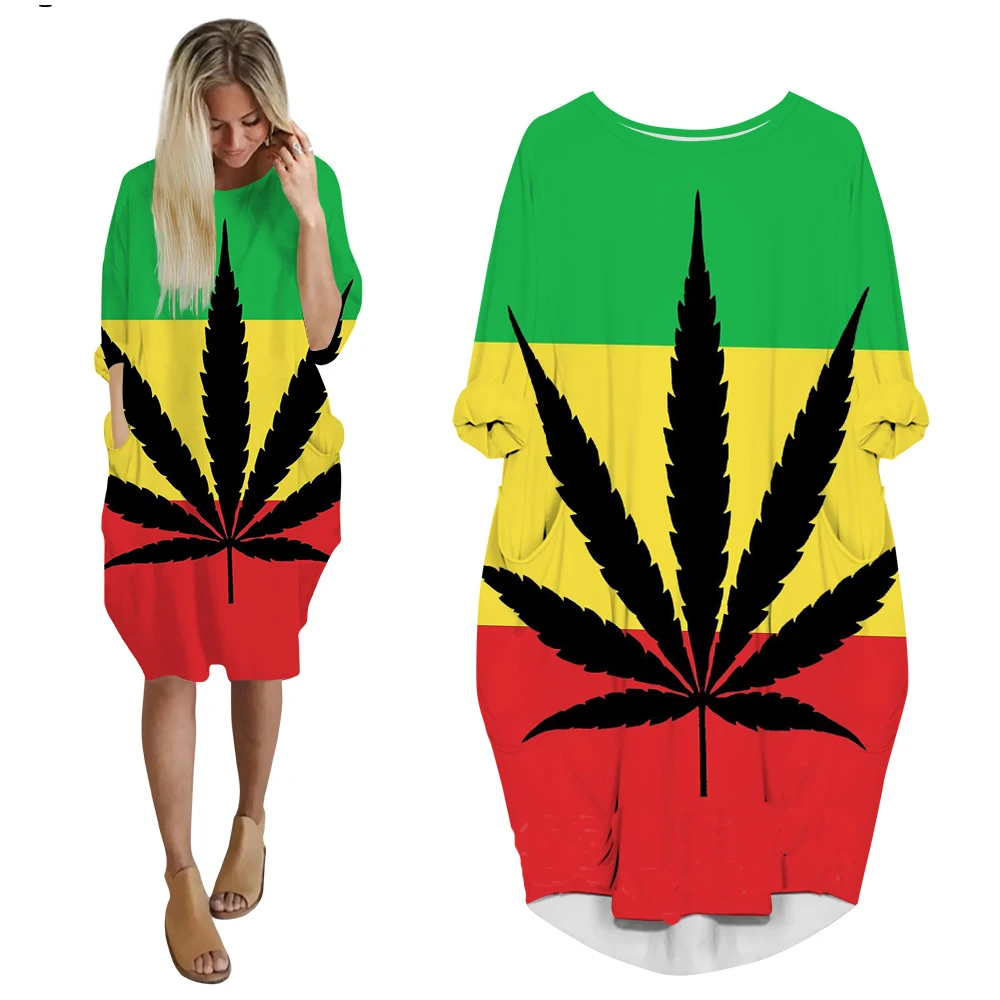 

Fashion Clover Print Women Long Sleeve Pullover Dresses Streetwear Evening Dress Harajuku Long Sleeve Vintage Y2K Clothing