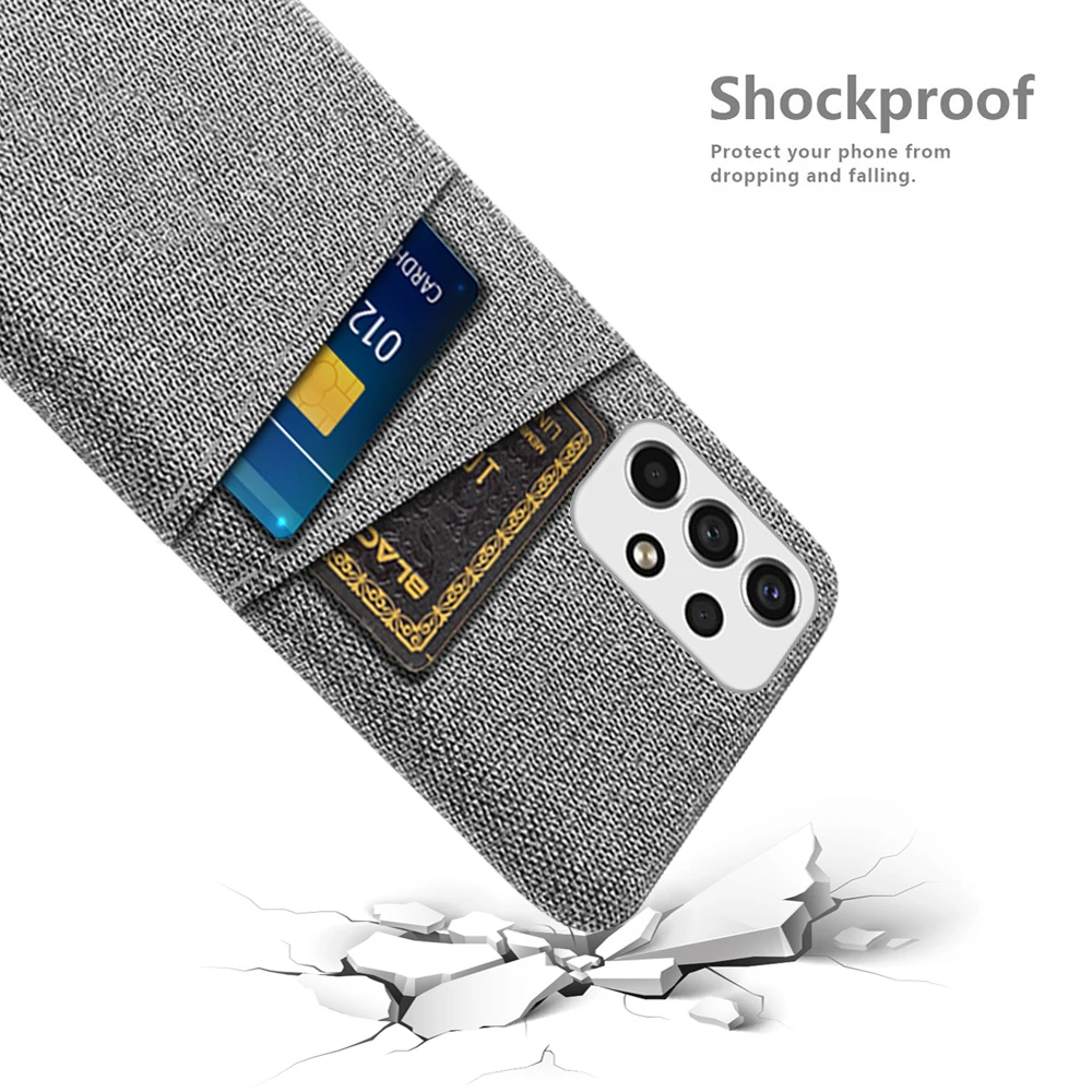 

A53 For Samsung A53 Case Luxury Fabric Dual Card Phone Cover For Samsung Galaxy A53 5G Funda SM-A536B/DS 6.5" Cloth Coque