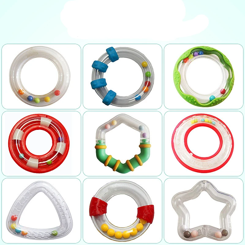 

Baby Comfort Bed Bell Ringing Bell Mother Baby Toy Plastic Hand Ringing Bell Transparent Circular Ring Accessories Cart Pendant