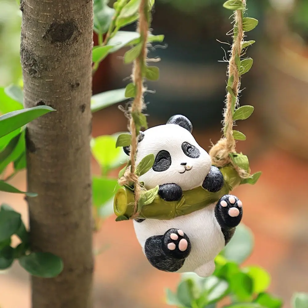 Креативный садовый цветочный горшок подвеска из смолы с рисунком панды для двора