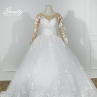 elegant wedding dress organza with embroidery ball gown train boatneck sleeveless bridal gown backless vintage vestido de novia