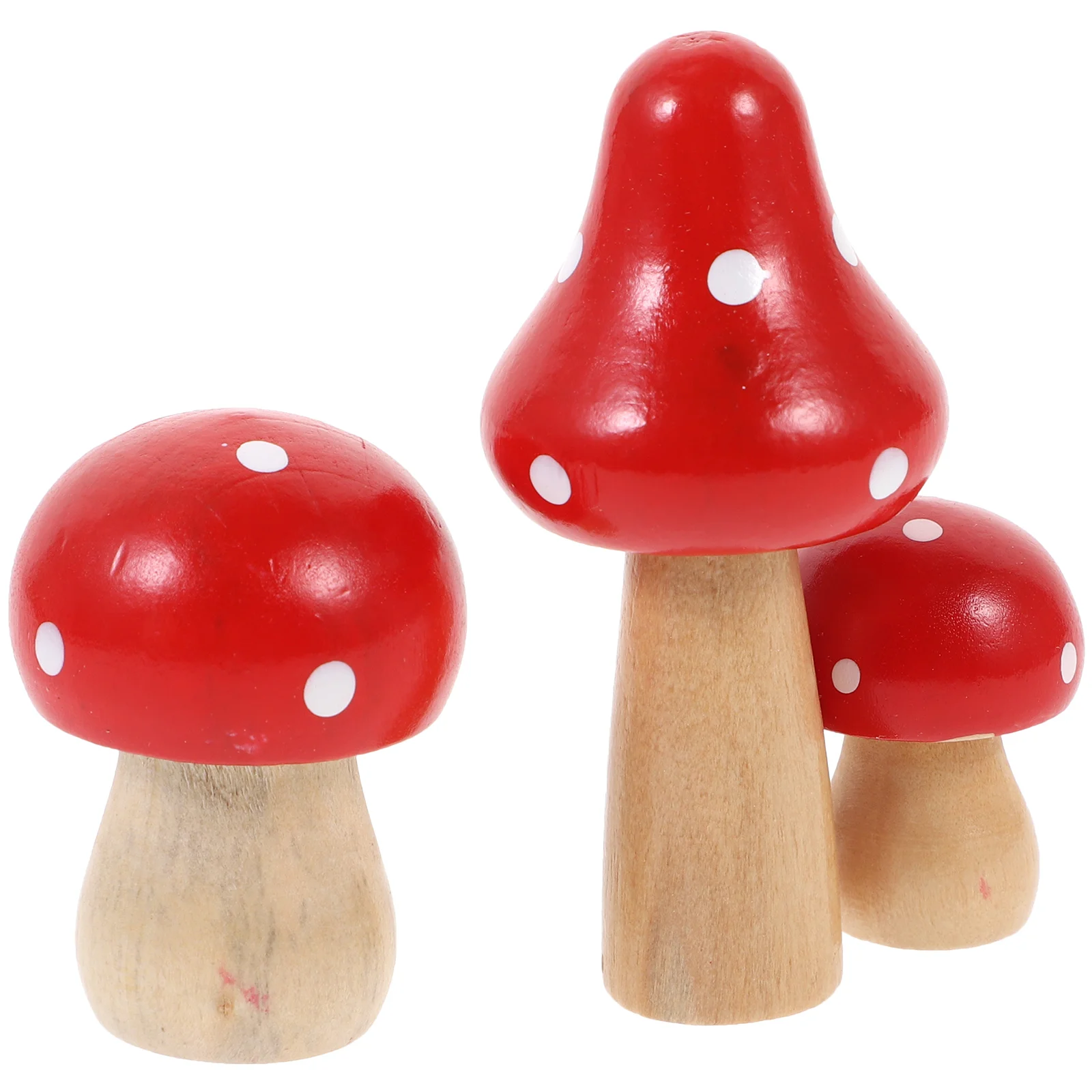 

Mushroom Miniature Garden Ornament Mini Wooden Accessories Landscape Figurines Mushrooms Micro Figurine Desk Sculpture Decor